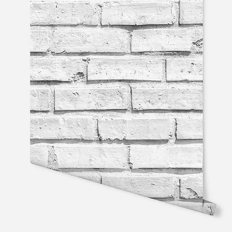 Abner White Brick Wallpaper - York Wallcoverings - AH920001 - York Wallcoverings Wallpaper