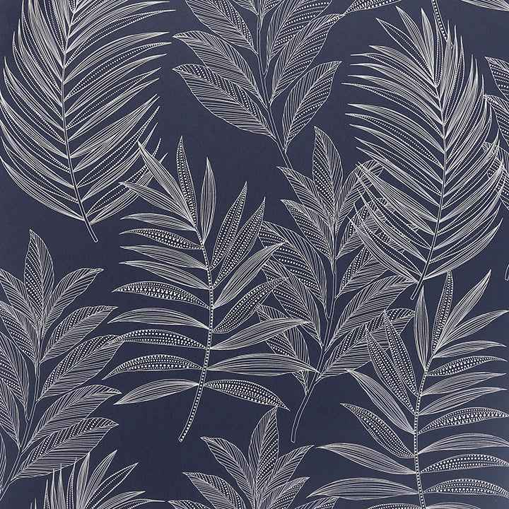 Theodore Navy Frond Wallpaper - York Wallcoverings - AH921205 - York Wallcoverings Wallpaper