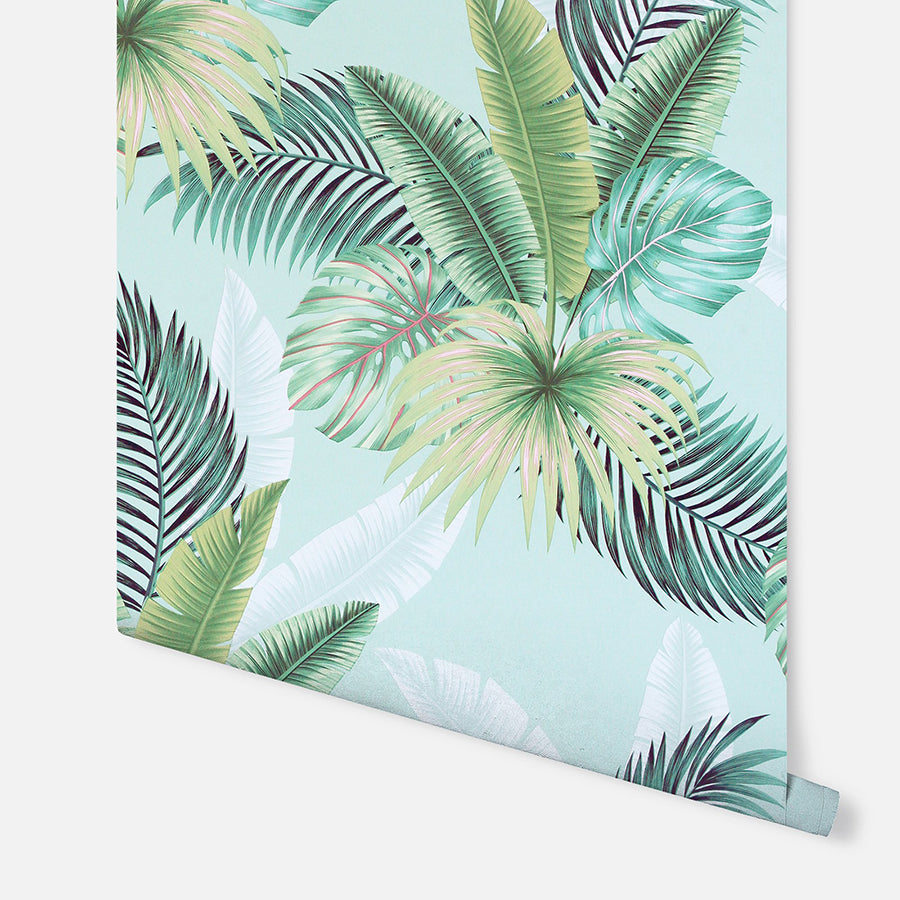 miami-mint-palms-wallpaper-york-wallcoverings-ah921406 - York Wallcoverings Wallpaper