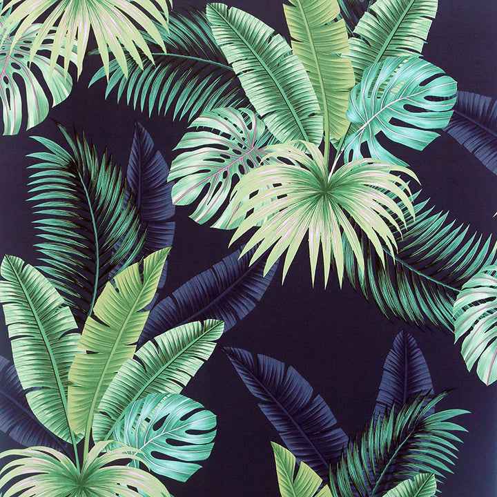 Miami Navy Palms Wallpaper - York Wallcoverings - AH921407