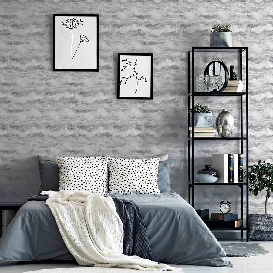 Irene Grey Painted Canvas Wallpaper - York Wallcoverings - AH921605 - York Wallcoverings Wallpaper