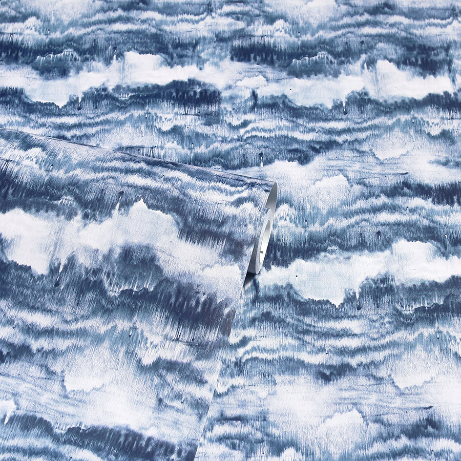 irene-navy-painted-canvas-wallpaper-york-wallcoverings-ah921606 - York Wallcoverings Wallpaper
