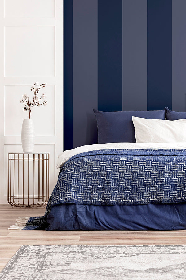 roland-navy-stripe-wallpaper-york-wallcoverings-ah922800 - York Wallcoverings Wallpaper