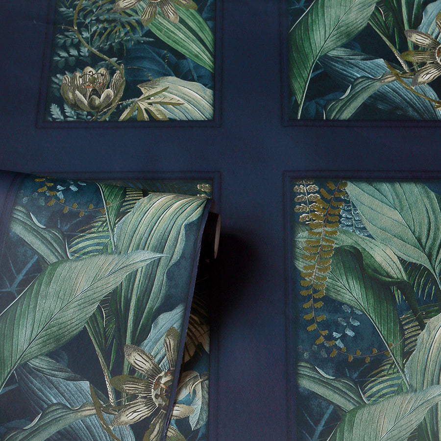 wendell-navy-wild-vibes-wallpaper-york-wallcoverings-ah922803 - York Wallcoverings Wallpaper