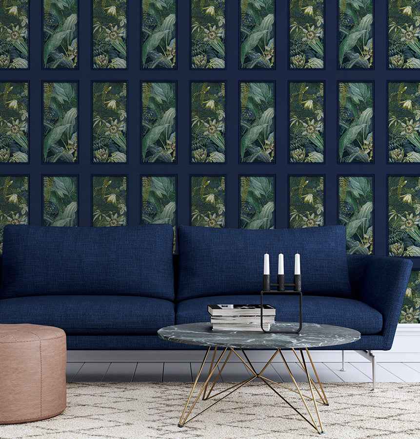 Wendell Navy Wild Vibes Wallpaper - York Wallcoverings - AH922803 - York Wallcoverings Wallpaper