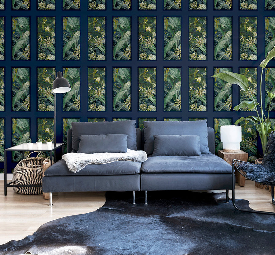 wendell-navy-wild-vibes-wallpaper-york-wallcoverings-ah922803 - York Wallcoverings Wallpaper