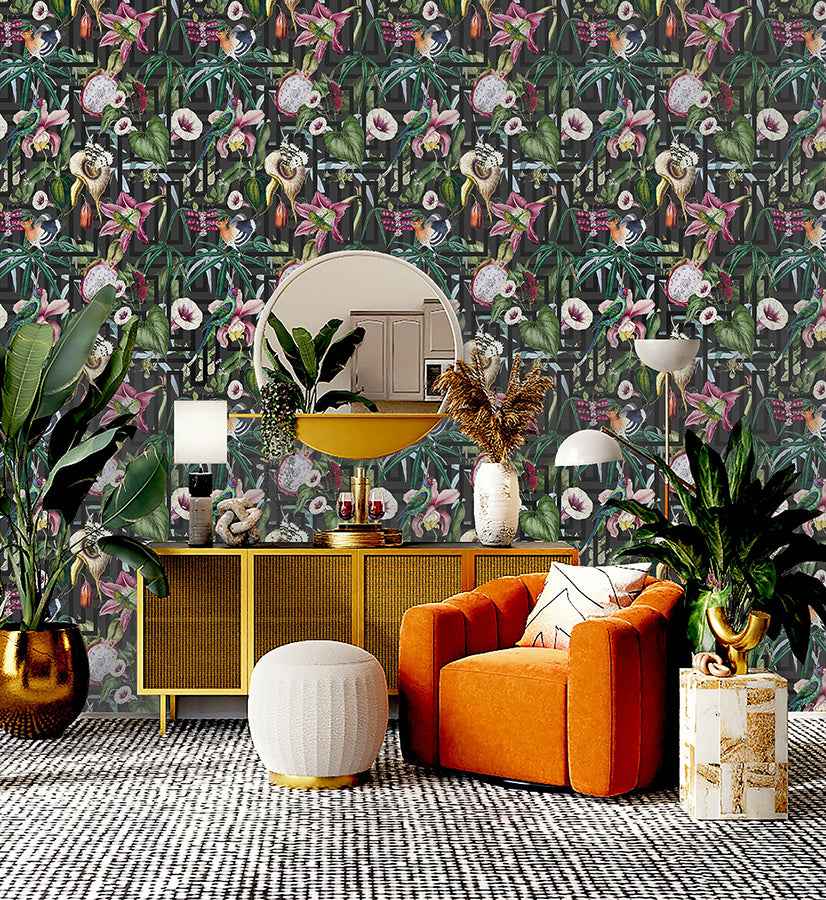 Lucretia Multicolor Tropical Wallpaper - York Wallcoverings - AH922805 - York Wallcoverings Wallpaper