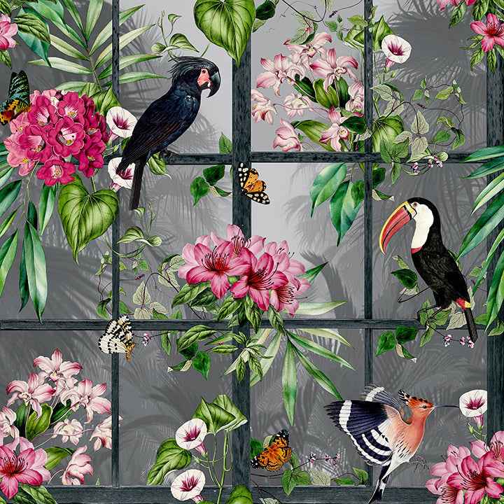Dorothea Multicolor Tropical Birds Wallpaper - York Wallcoverings - AH924408 - York Wallcoverings Wallpaper