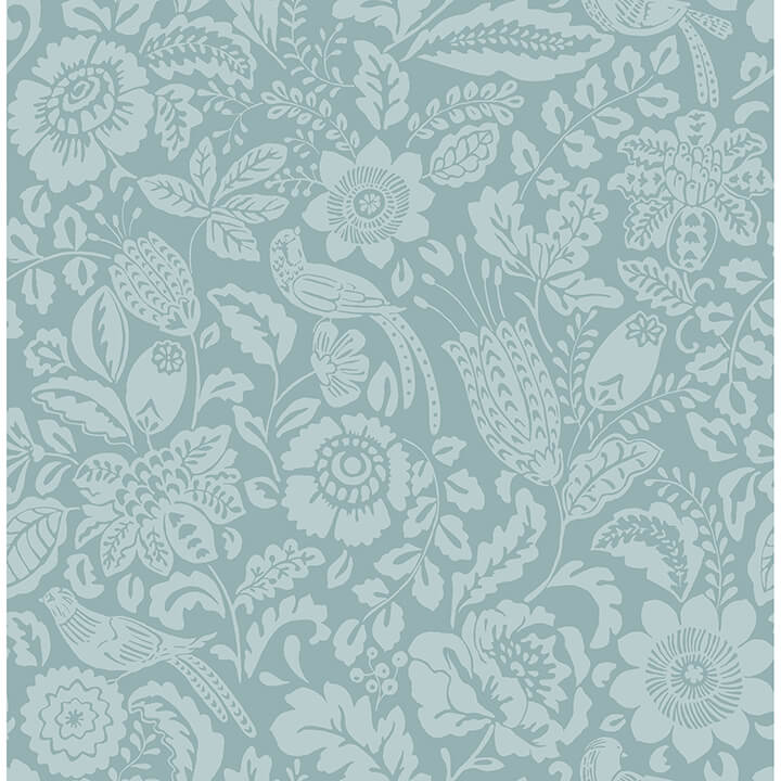 marta-teal-floral-trail-wallpaper-york-wallcoverings-4147-27363 - York Wallcoverings Papel pintado