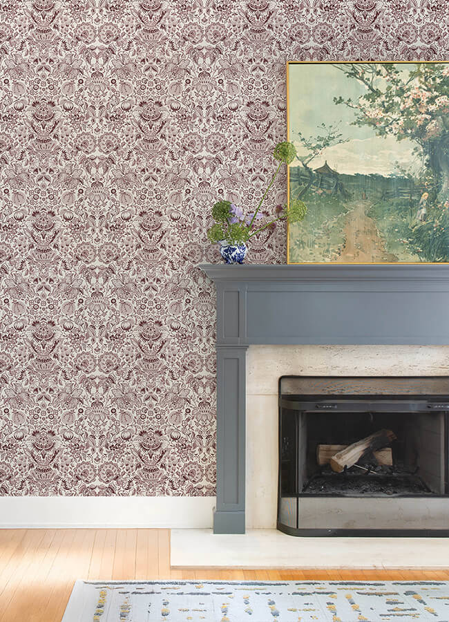 blanche-plum-floral-damask-wallpaper-york-wallcoverings-4147-27373 - York Wallcoverings Papel pintado