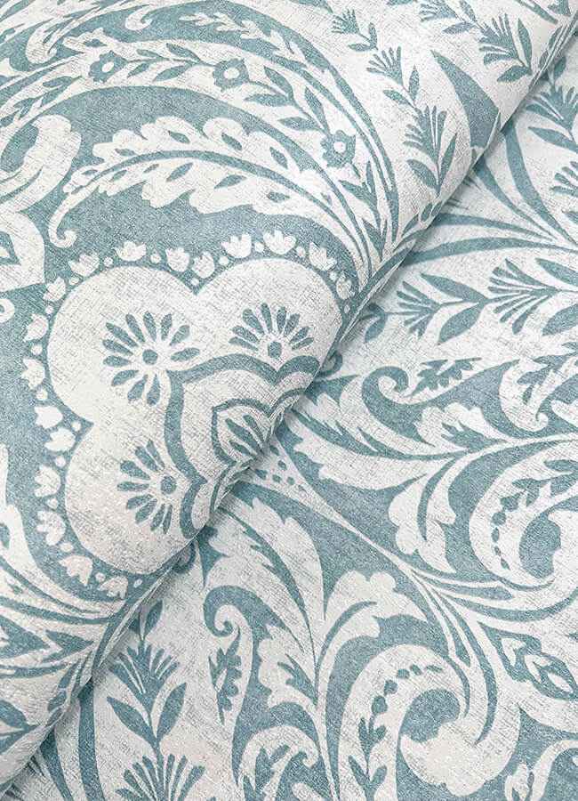 Berkshire Denim Damask Wallpaper - York Wallcoverings - 4147-27380 - York Wallcoverings Wallpaper