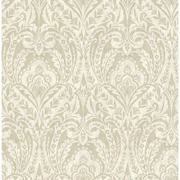 berkshire-beige-damask-wallpaper-york-wallcoverings-4147-27382 - York Wallcoverings Wallpaper