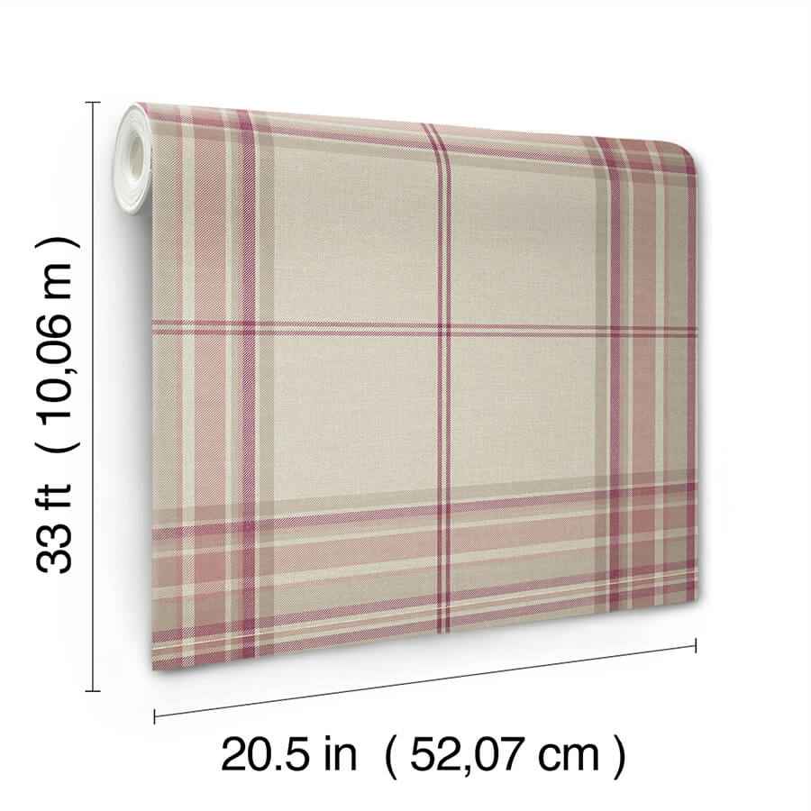 Westley Magenta Plaid Wallpaper - York Wallcoverings - 4147-27385