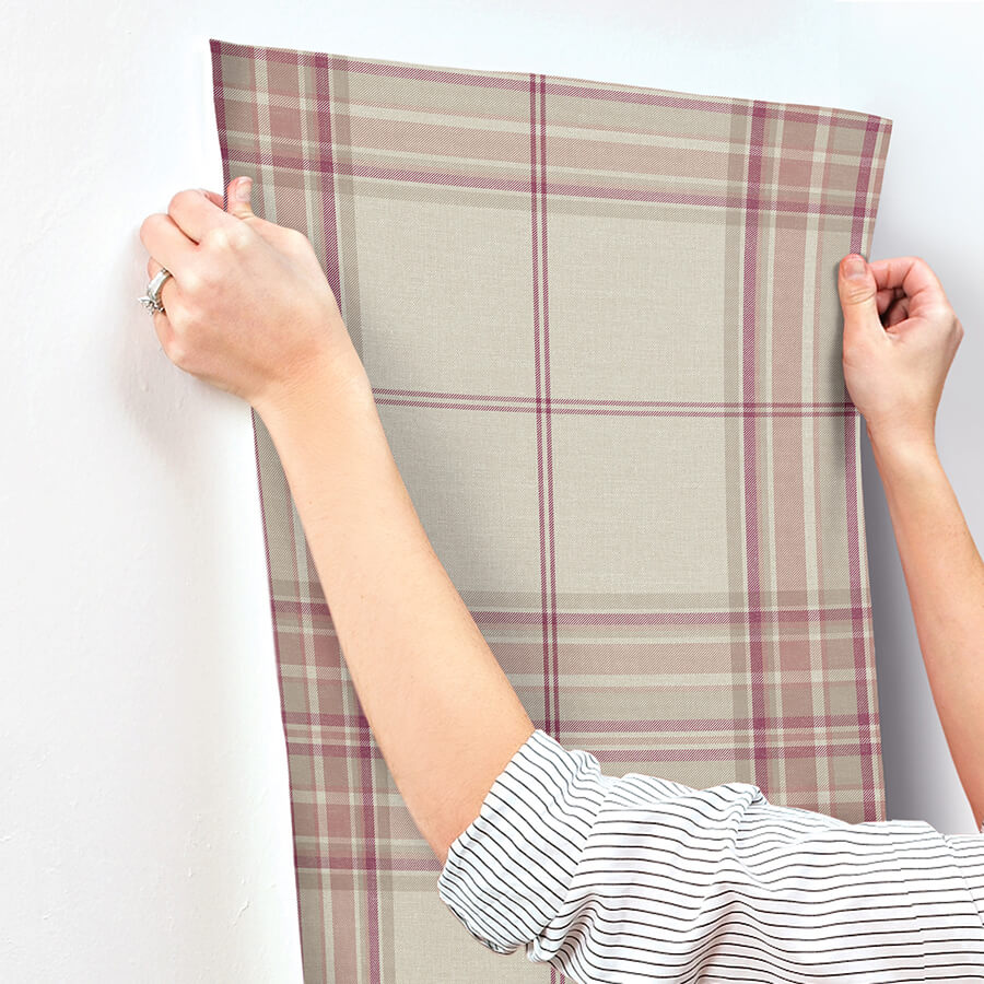 westley-magenta-plaid-wallpaper-york-wallcoverings-4147-27385 - York Wallcoverings Wallpaper
