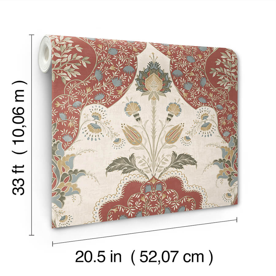 auden-ruby-floral-grandeur-wallpaper-york-wallcoverings-4147-27390 - York Wallcoverings Wallpaper