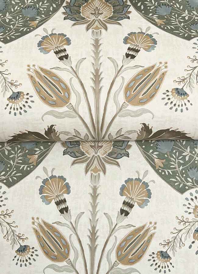 Auden Green Floral Grandeur Wallpaper - York Wallcoverings - 4147-27391 - York Wallcoverings Wallpaper