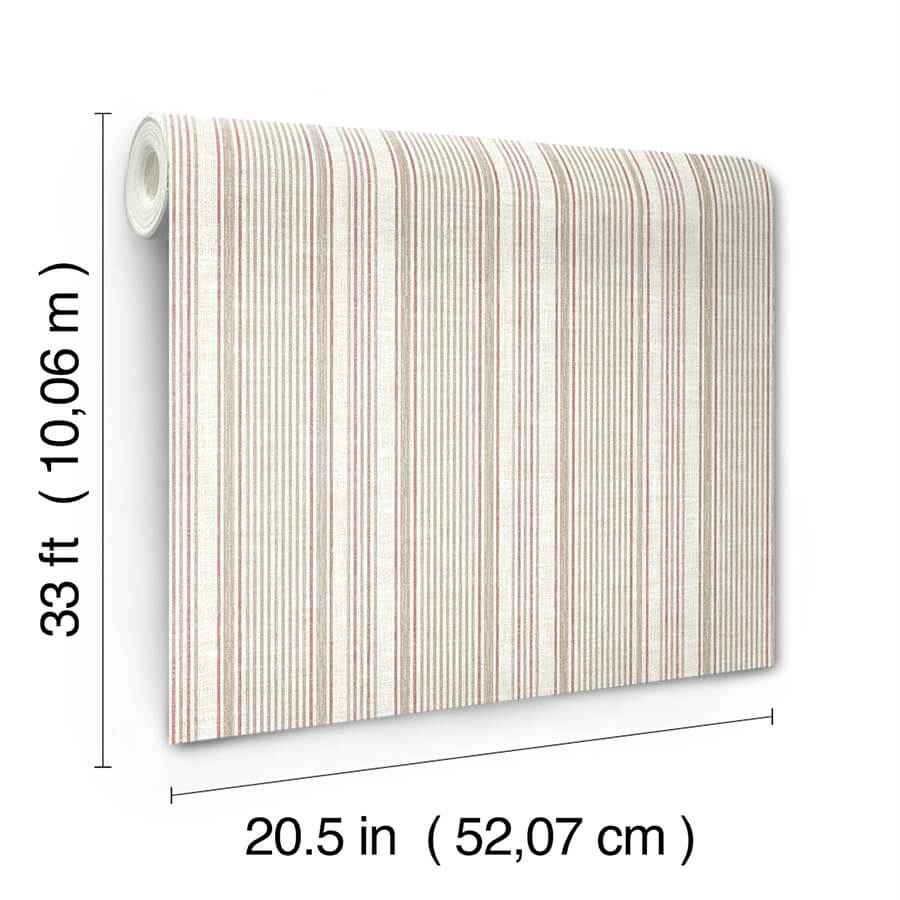 Ayanna Rust Striped Wallpaper - York Wallcoverings - 4147-27396