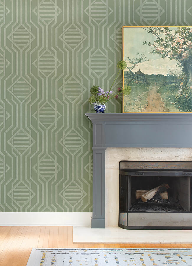 essex-green-geometric-wallpaper-york-wallcoverings-4147-27401 - York Wallcoverings Wallpaper
