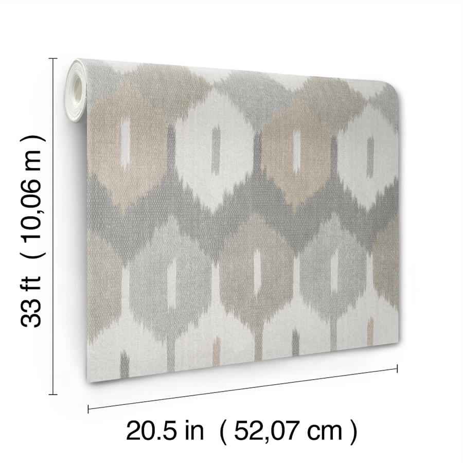 Abilene Neutral Ikat Wallpaper - York Wallcoverings - 4147-27409