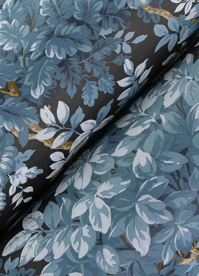 Greenwood Dark Blue Deciduous Wallpaper - York Wallcoverings - 4147-80003 - York Wallcoverings Wallpaper