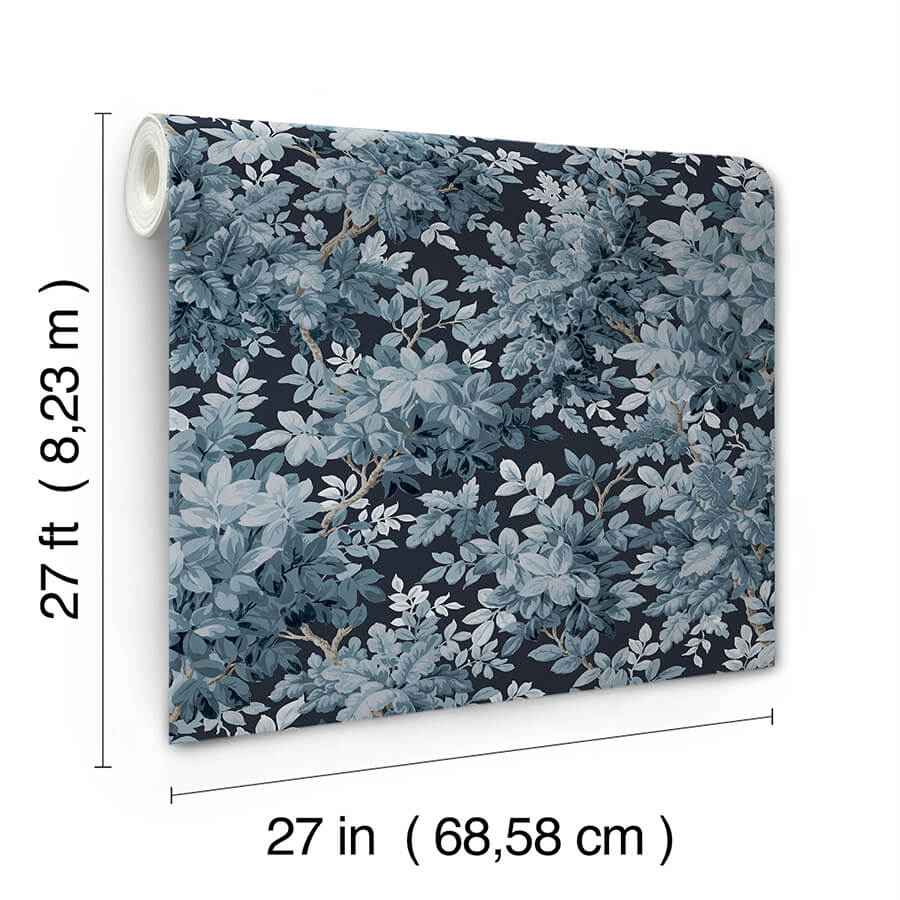 Greenwood Dark Blue Deciduous Wallpaper - York Wallcoverings - 4147-80003