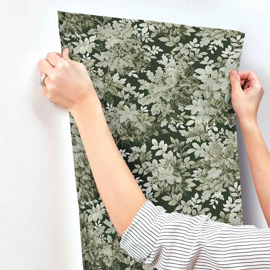 Greenwood Dark Green Deciduous Wallpaper - York Wallcoverings - 4147-80004 - York Wallcoverings Wallpaper