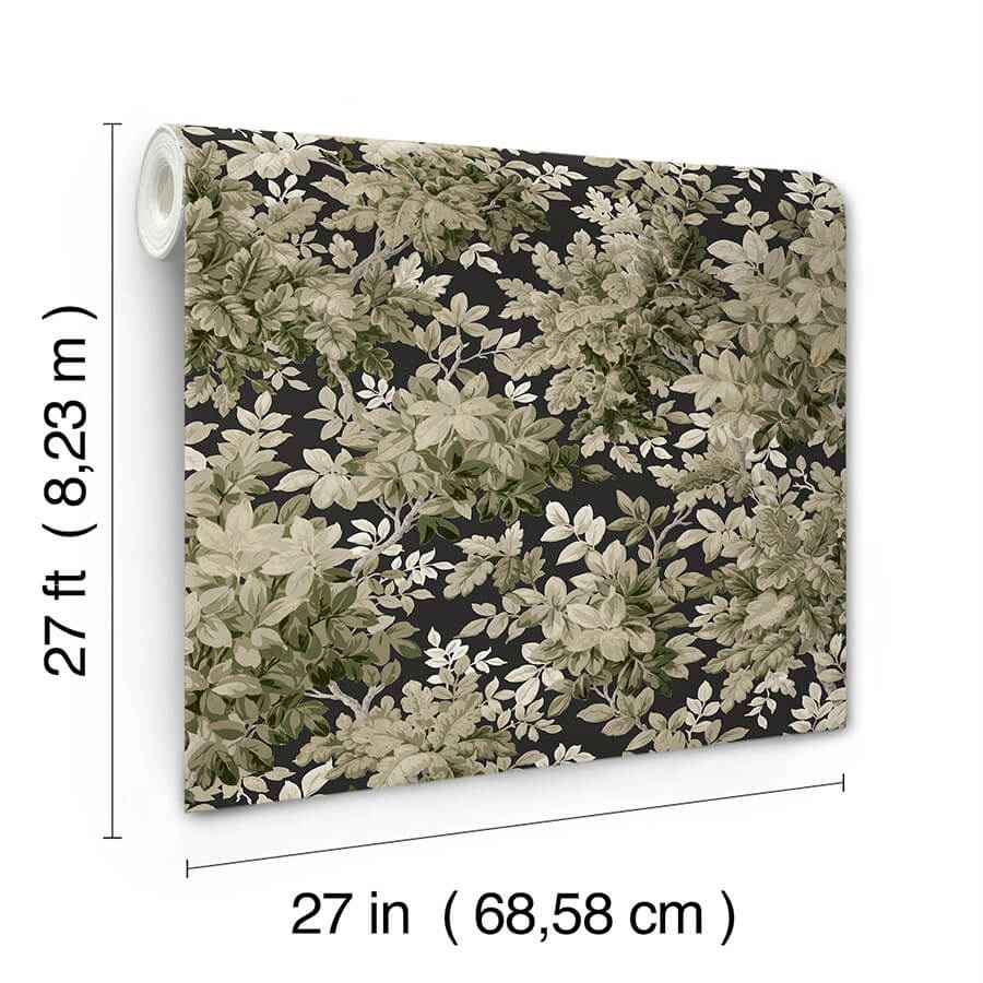Greenwood Black Deciduous Wallpaper - York Wallcoverings - 4147-80005