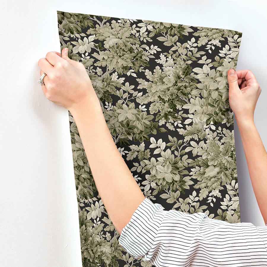 Greenwood Black Deciduous Wallpaper - York Wallcoverings - 4147-80005 - York Wallcoverings Wallpaper