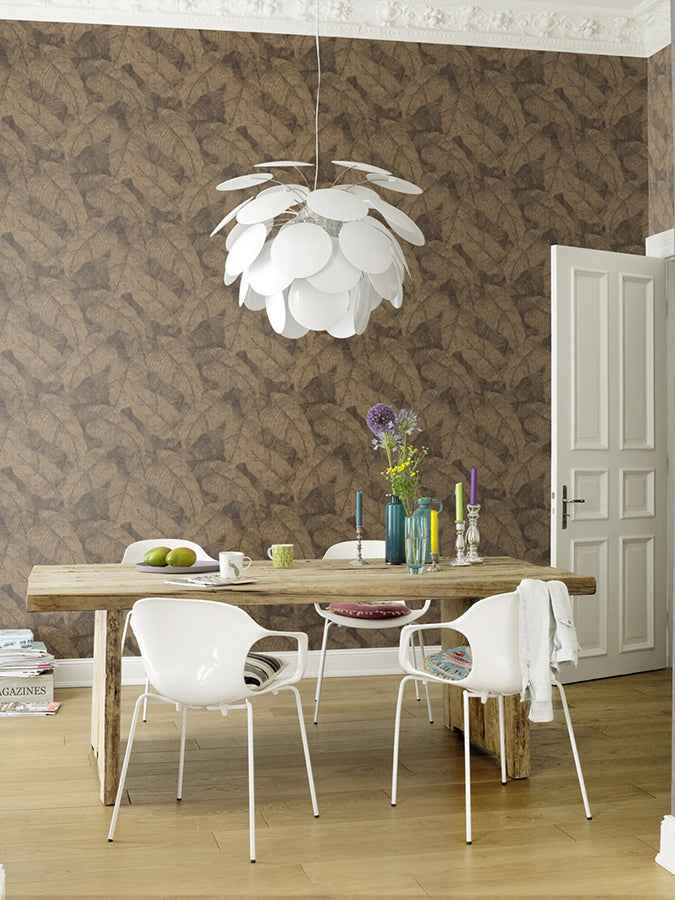 Galner Copper Leaves Wallpaper - York Wallcoverings - RH720570 - York Wallcoverings Wallpaper