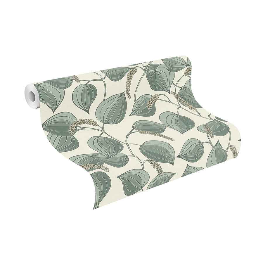Alaia Green Leafy Vine Wallpaper - York Wallcoverings - RH580518 - York Wallcoverings Wallpaper