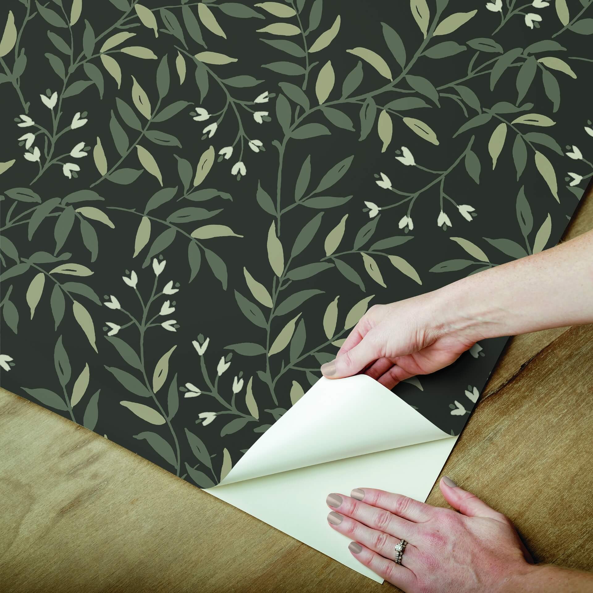 olivia-black-peel-and-stick-wallpaper-york-wallcoverings-nu6431 - York Wallcoverings Wallpaper