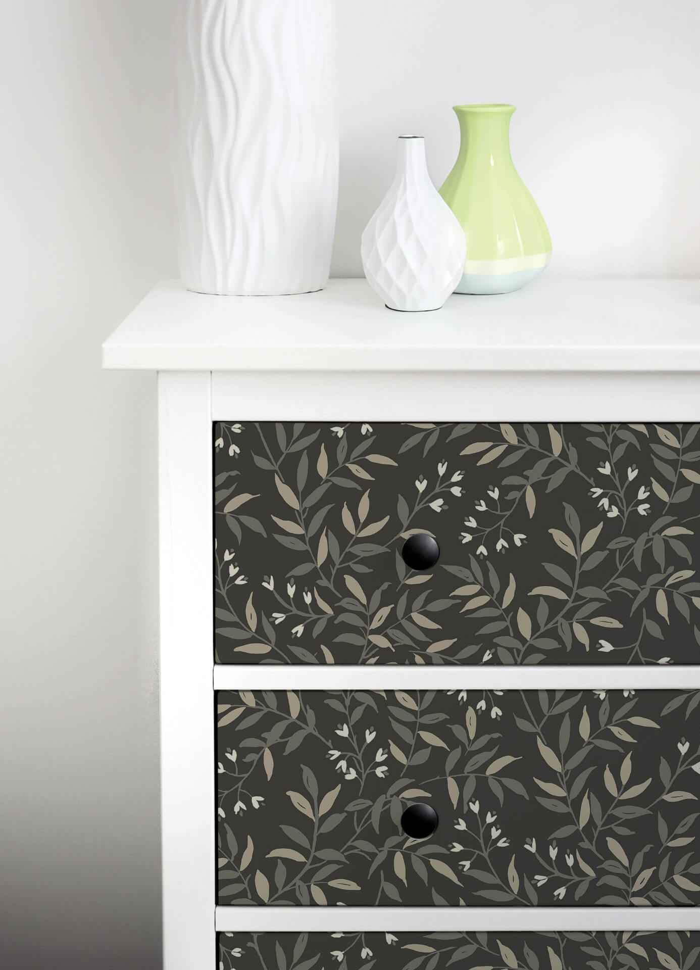 Olivia Black Peel & Stick Wallpaper - York Wallcoverings - NU6431 - York Wallcoverings Wallpaper