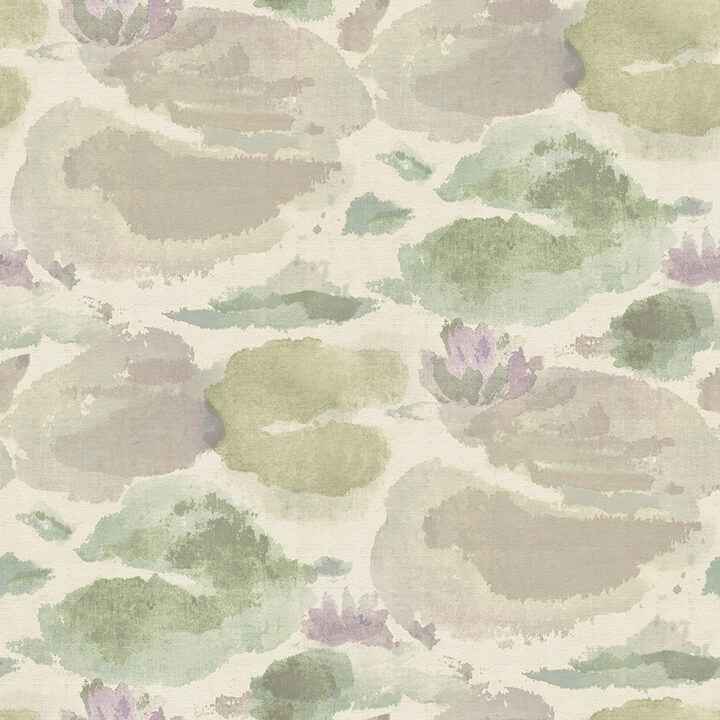 Water Lily Lavender and Green Peel and Stick Wallpaper - York Wallcoverings - NUS6420 - York Wallcoverings Wallpaper