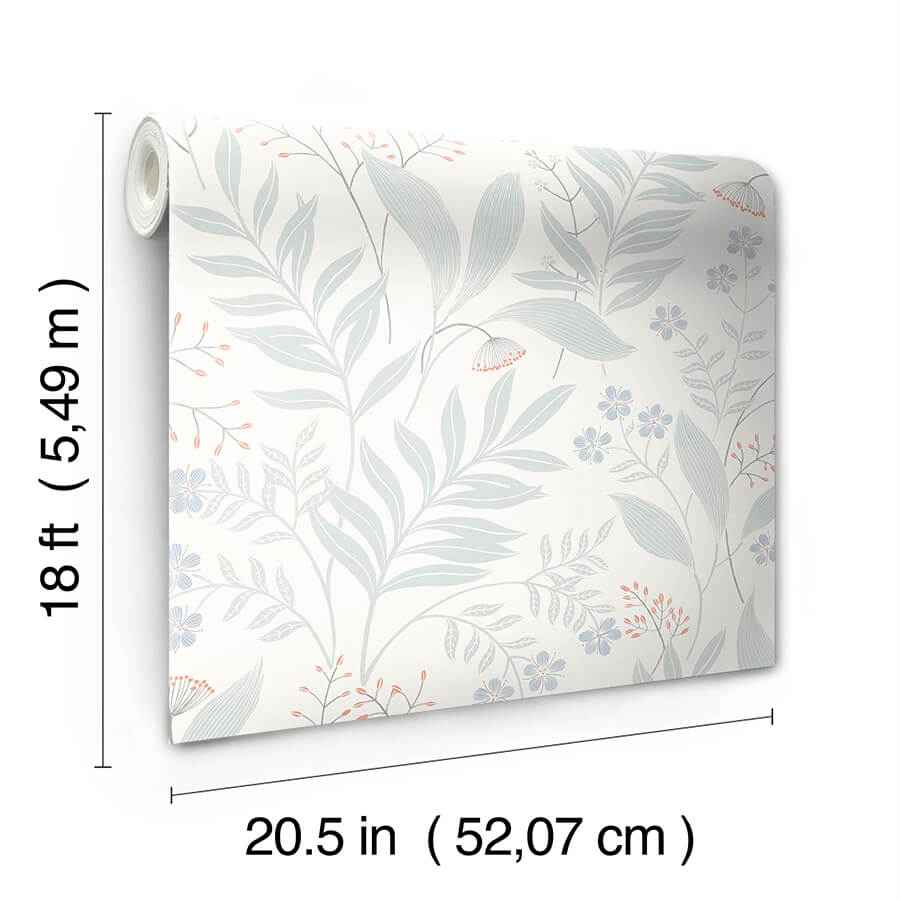 Amanda Blue Green Peel and Stick Wallpaper - York Wallcoverings - NUS6423 - York Wallcoverings Wallpaper
