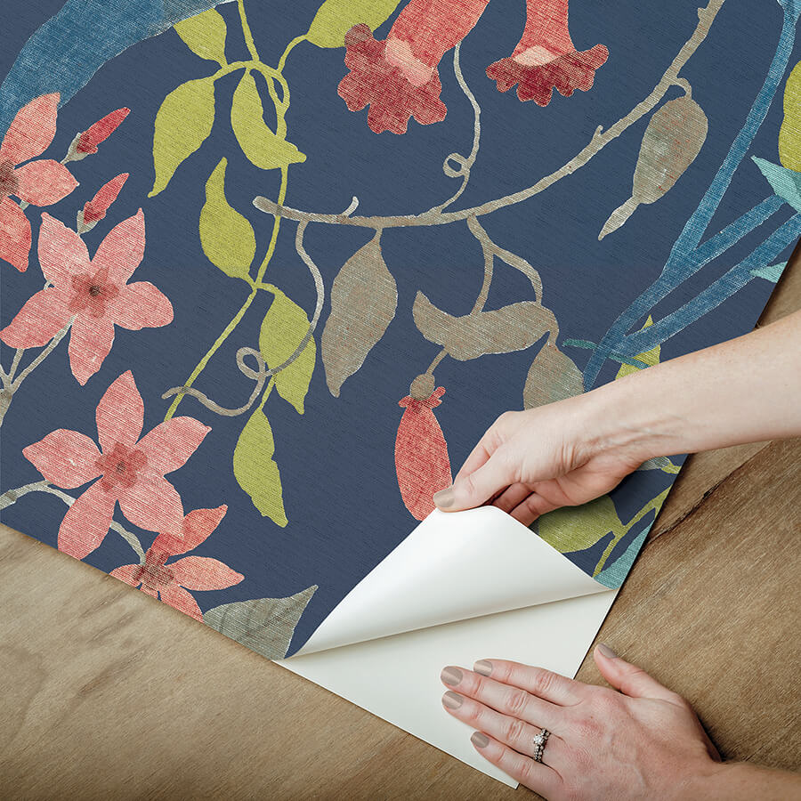 jesinda-cobalt-peel-and-stick-wallpaper-york-wallcoverings-nus6427 - York Wallcoverings Wallpaper