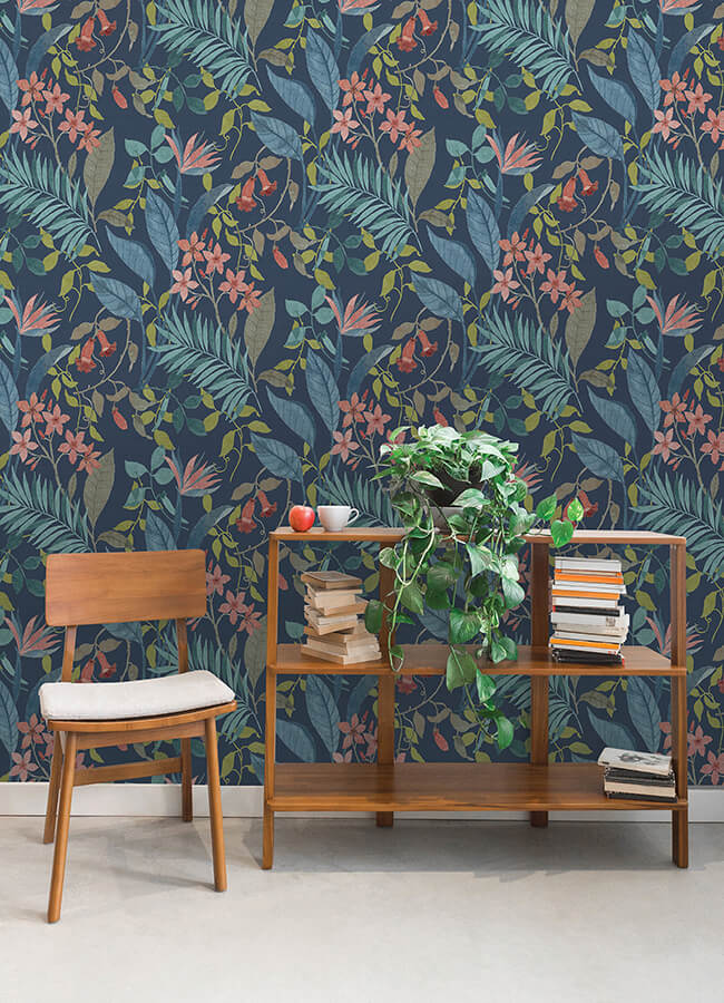 jesinda-cobalt-peel-and-stick-wallpaper-york-wallcoverings-nus6427 - York Wallcoverings Wallpaper