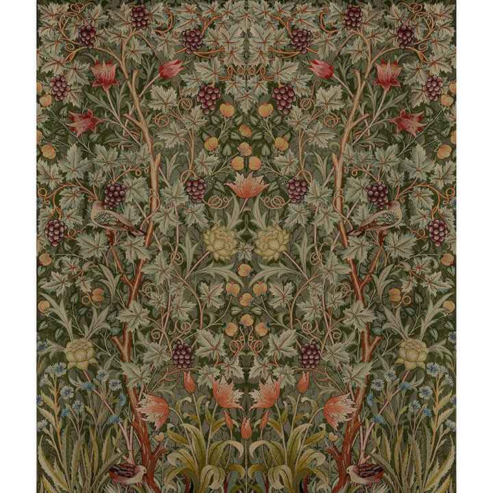Vine Embroidery Dark Green Wall Mural - York Wallcoverings - 4171-HT84003