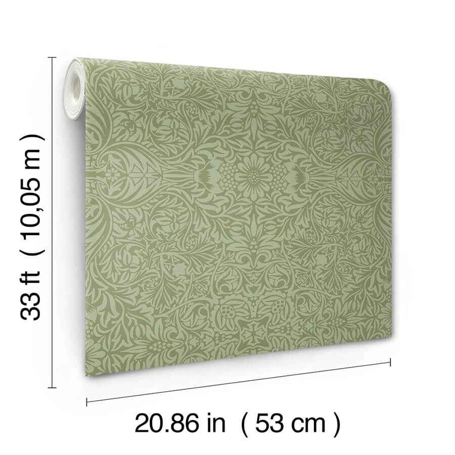Ceiling Green Intricate Floral Wallpaper - York Wallcoverings - 4171-82071 - York Wallcoverings Wallpaper