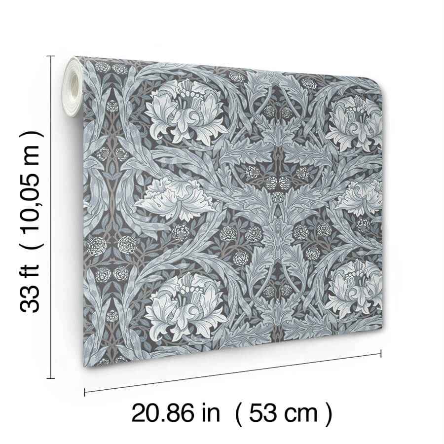 African Marigold Dark Blue Floral Wallpaper - York Wallcoverings - 4171-82074 - York Wallcoverings Wallpaper
