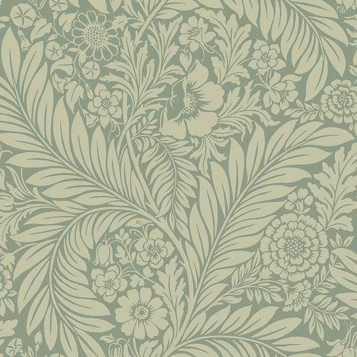 Florence Green Leaf Wallpaper - York Wallcoverings - BG720 - York Wallcoverings Wallpaper