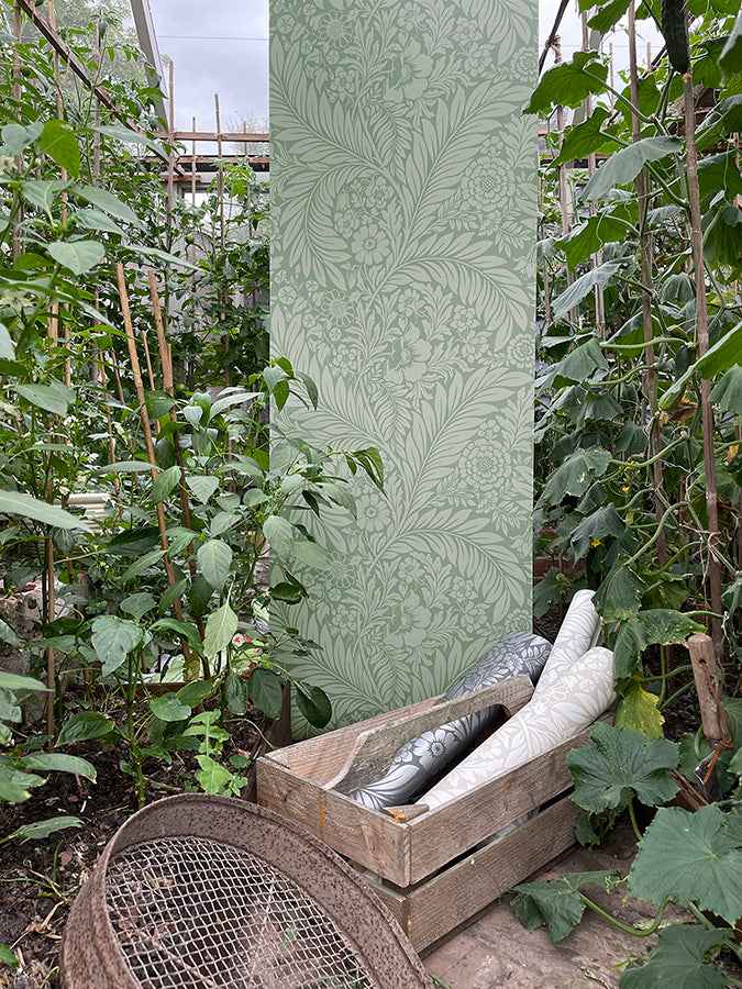 Florence Green Leaf Wallpaper - York Wallcoverings - BG720 - York Wallcoverings Wallpaper