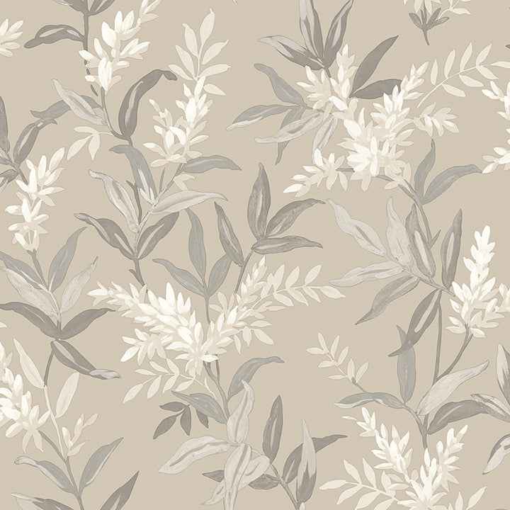 Olivia Beige Floral Wallpaper - York Wallcoverings - BG5908