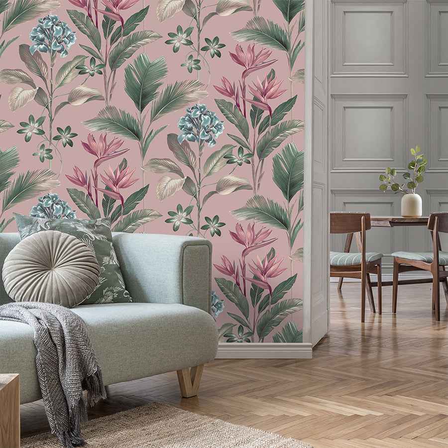 Oliana Pink Floral Wallpaper - York Wallcoverings - BG8485 - York Wallcoverings Wallpaper