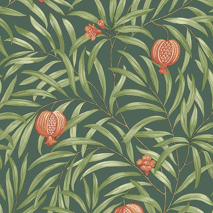 Elena Green Pomegranate Wallpaper - York Wallcoverings - BG9613