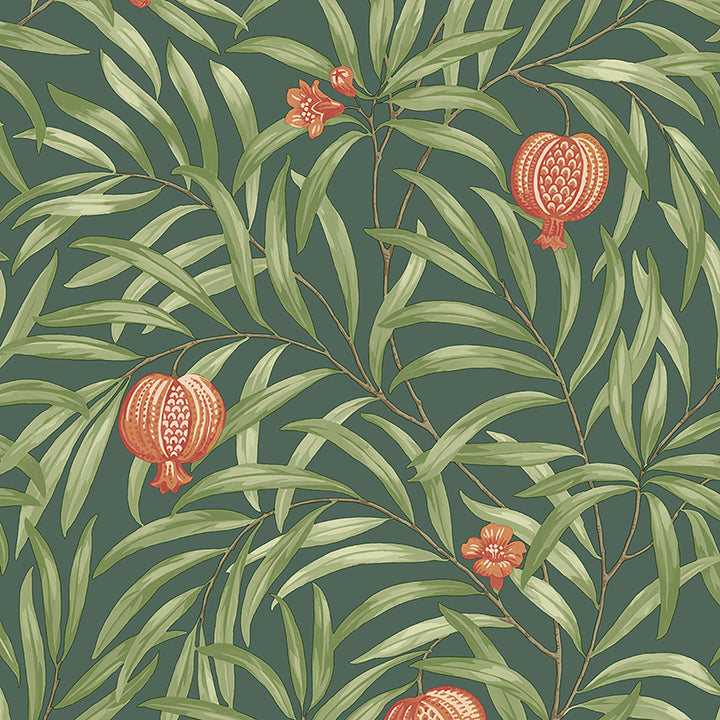 Elena Green Pomegranate Wallpaper - York Wallcoverings - BG9613 - York Wallcoverings Wallpaper