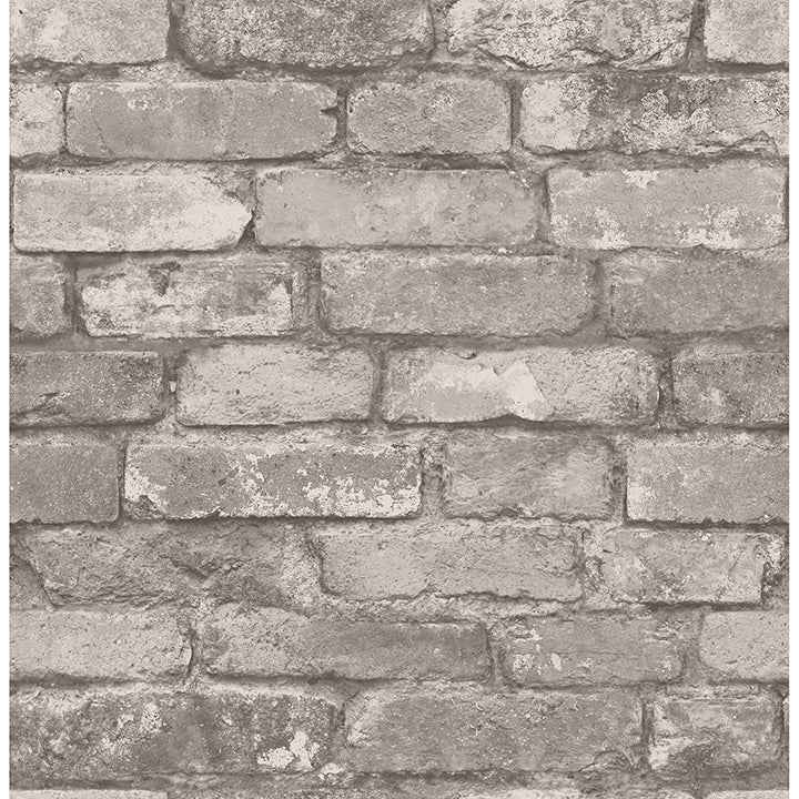 Davis Light Grey Rustic Brick Wallpaper - York Wallcoverings - FD31286