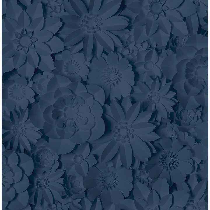Dacre Dark Blue Floral Wallpaper - York Wallcoverings - FD42690