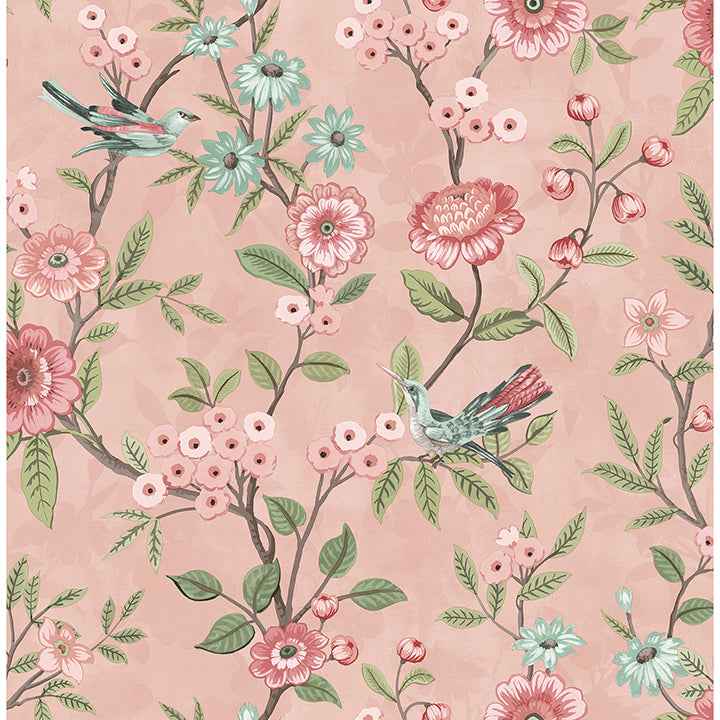 Elspeth Pink Floral Trail Wallpaper - York Wallcoverings - FD43445