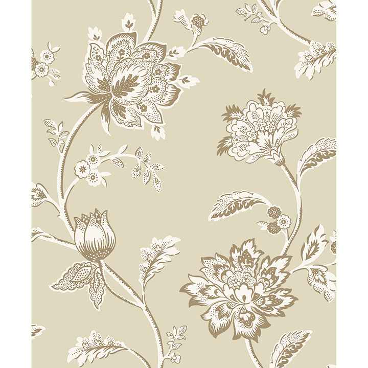 Juliette Light Yellow Jacobean Wallpaper - York Wallcoverings - FD43452