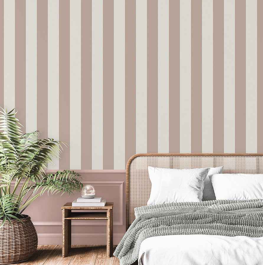 Tavish Light Pink Stripe Wallpaper - York Wallcoverings - FD43456 - York Wallcoverings Wallpaper